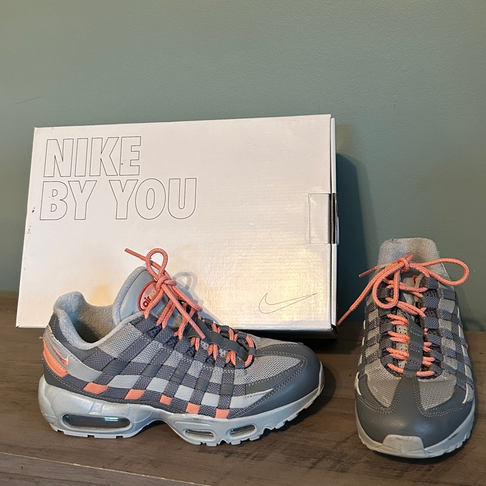 Custom Nike Air Max 95 Gray with Coral Accents